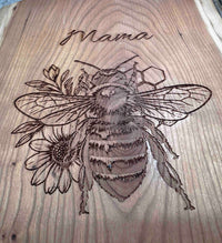 Live Edge Cutting Board Honey Bee Design Memories Made Custom