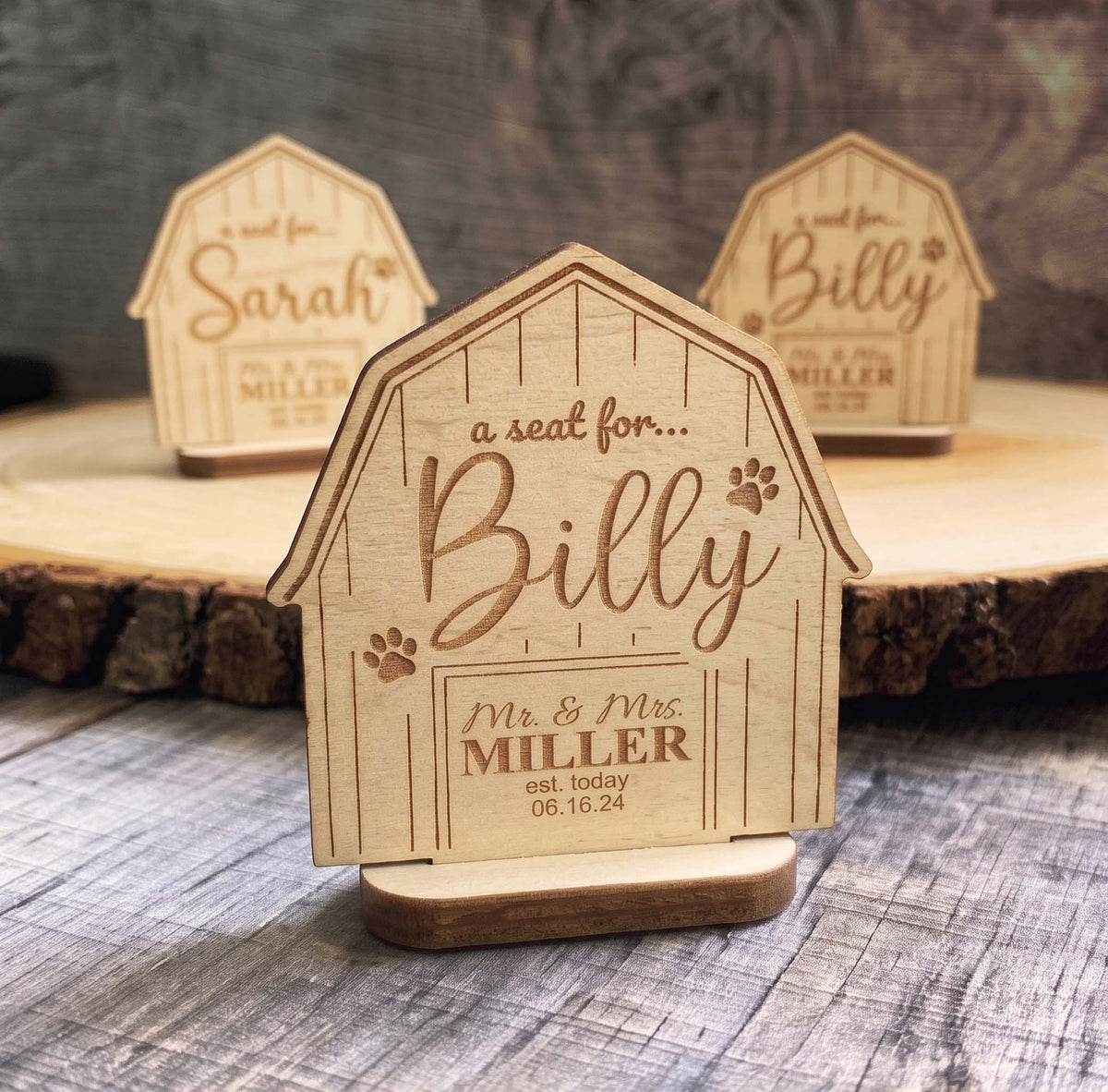 Custom Wooden Wedding Place Cards & Seat Holders | Memories Made