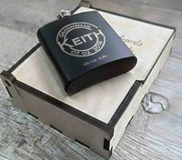 Personalized 6oz Stainless Steel Flask | Custom Engraved Groomsmen Gift | Design 16