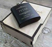 Personalized 6oz Stainless Steel Flask | Custom Engraved Groomsmen Gift | Design 14