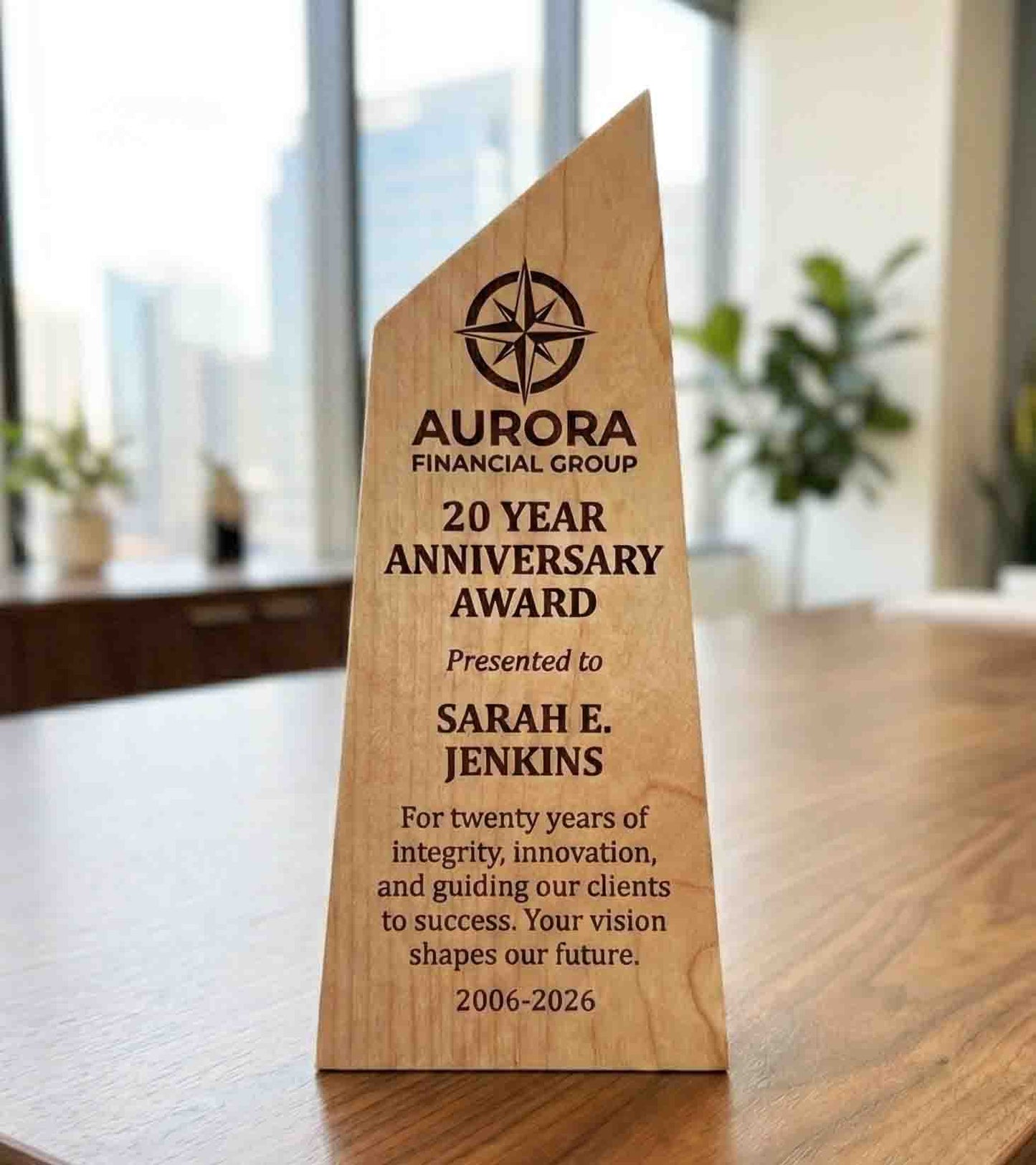 The Canadian Shield Award | Custom Handcrafted Wood Trophy Made in Canada - Memories Made Custom