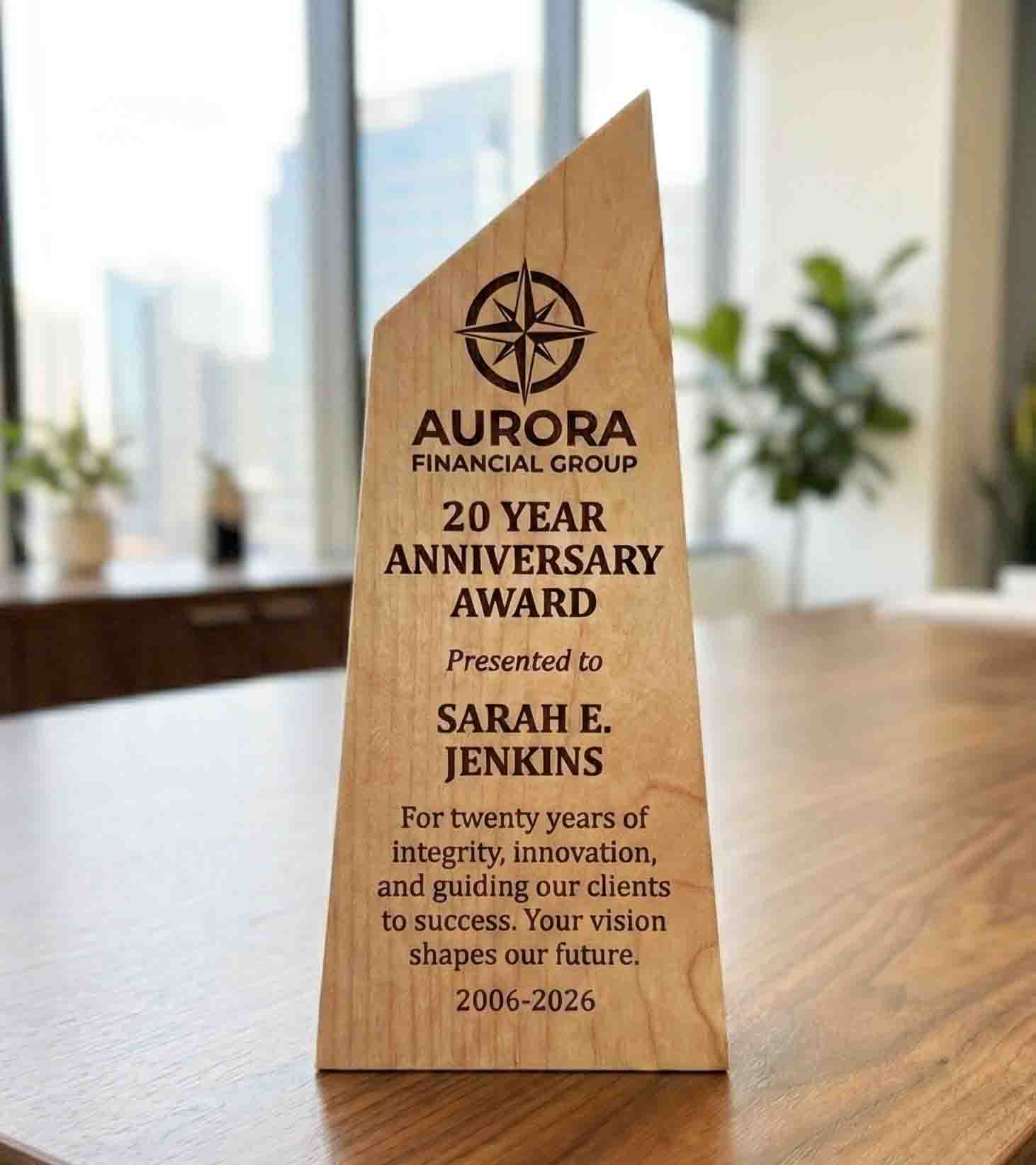 The Canadian Shield Award | Custom Handcrafted Wood Trophy Made in Canada - Memories Made Custom