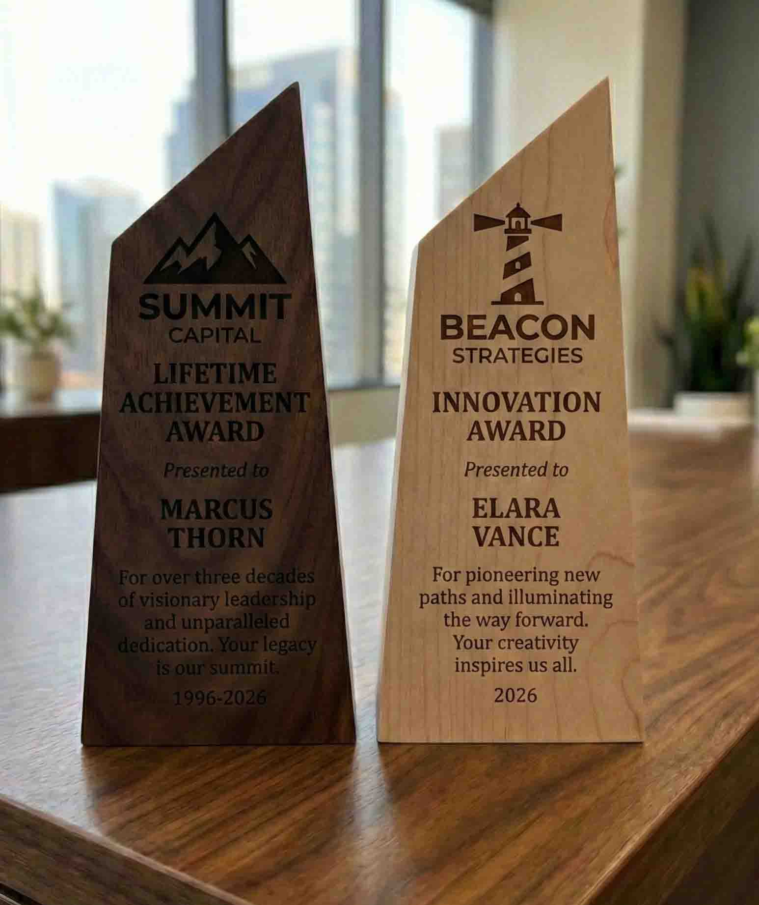 The Canadian Shield Award | Custom Handcrafted Wood Trophy Made in Canada - Memories Made Custom