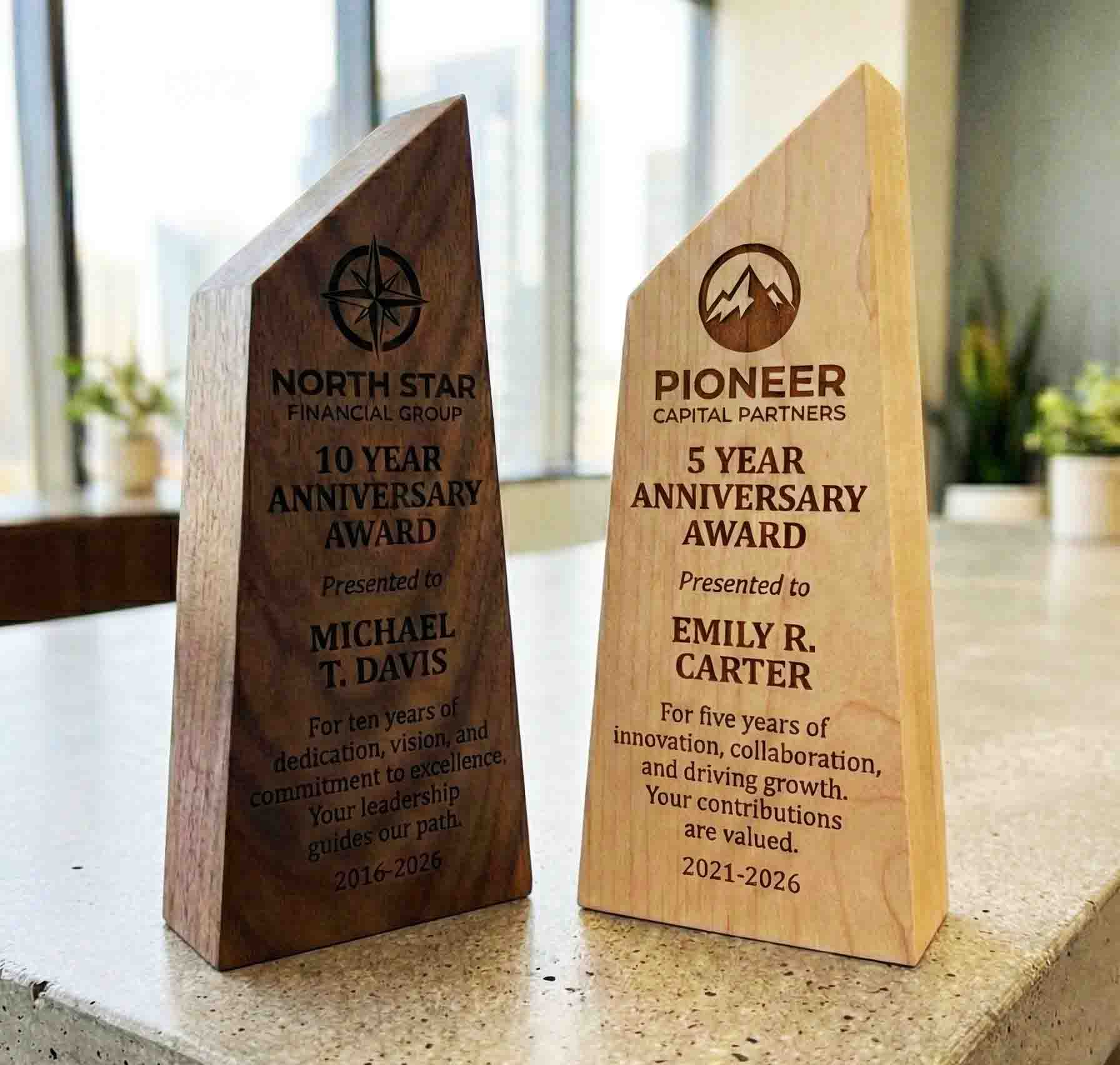 The Canadian Shield Award | Custom Handcrafted Wood Trophy Made in Canada - Memories Made Custom