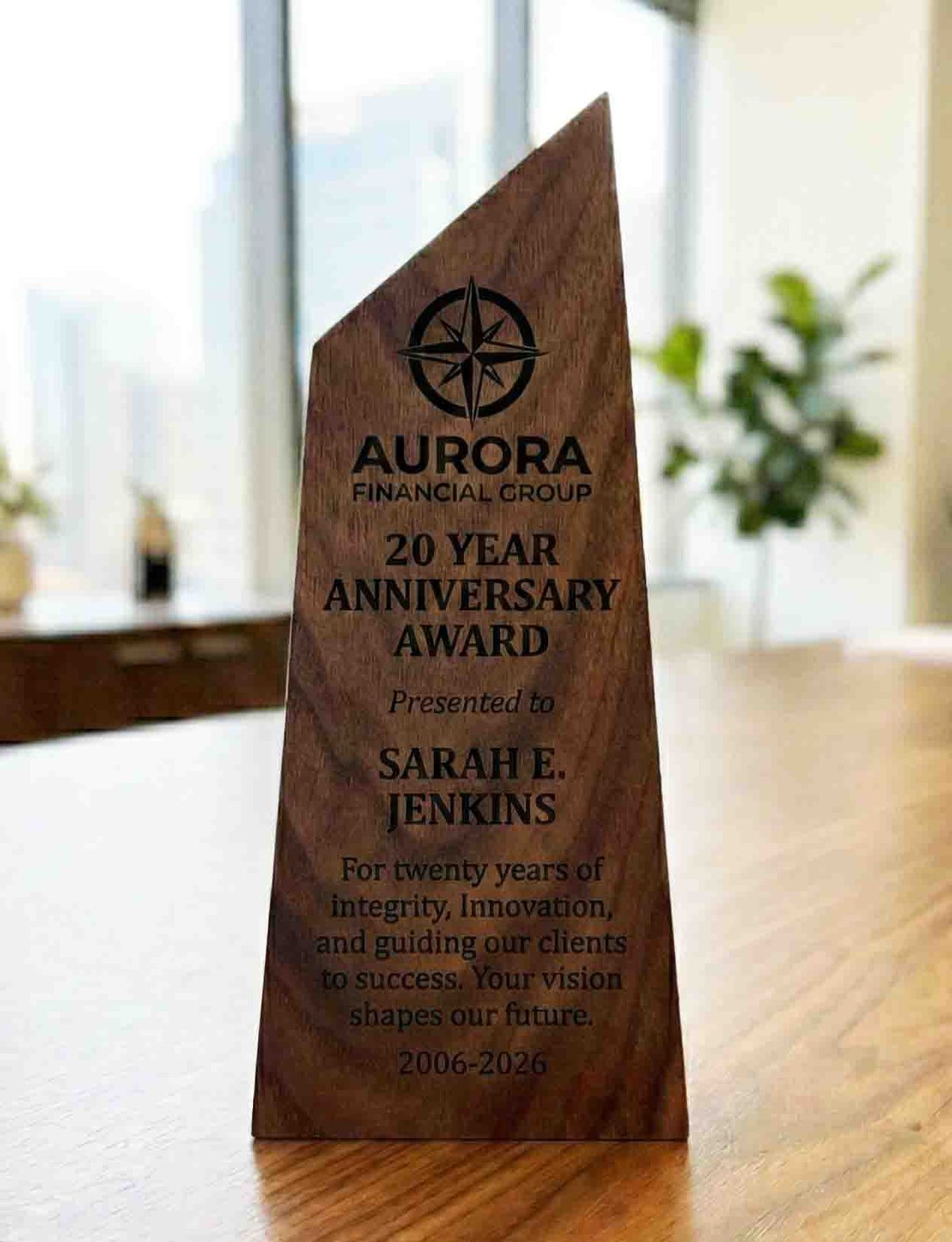 The Canadian Shield Award | Custom Handcrafted Wood Trophy Made in Canada - Memories Made Custom