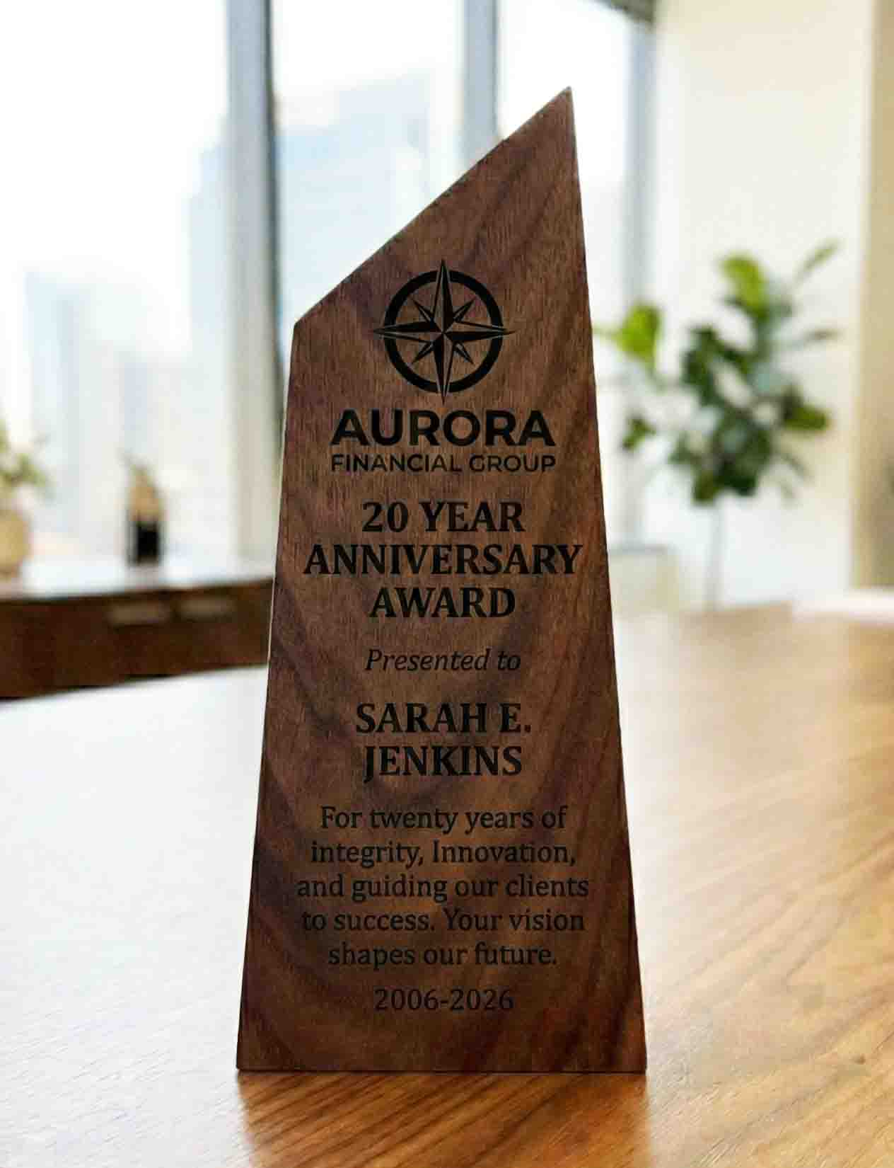 The Canadian Shield Award | Custom Handcrafted Wood Trophy Made in Canada - Memories Made Custom