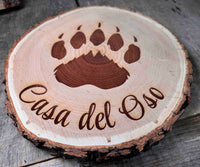 Custom Engraved Tree Slice Plaque – Personalized Rustic Wood Sign