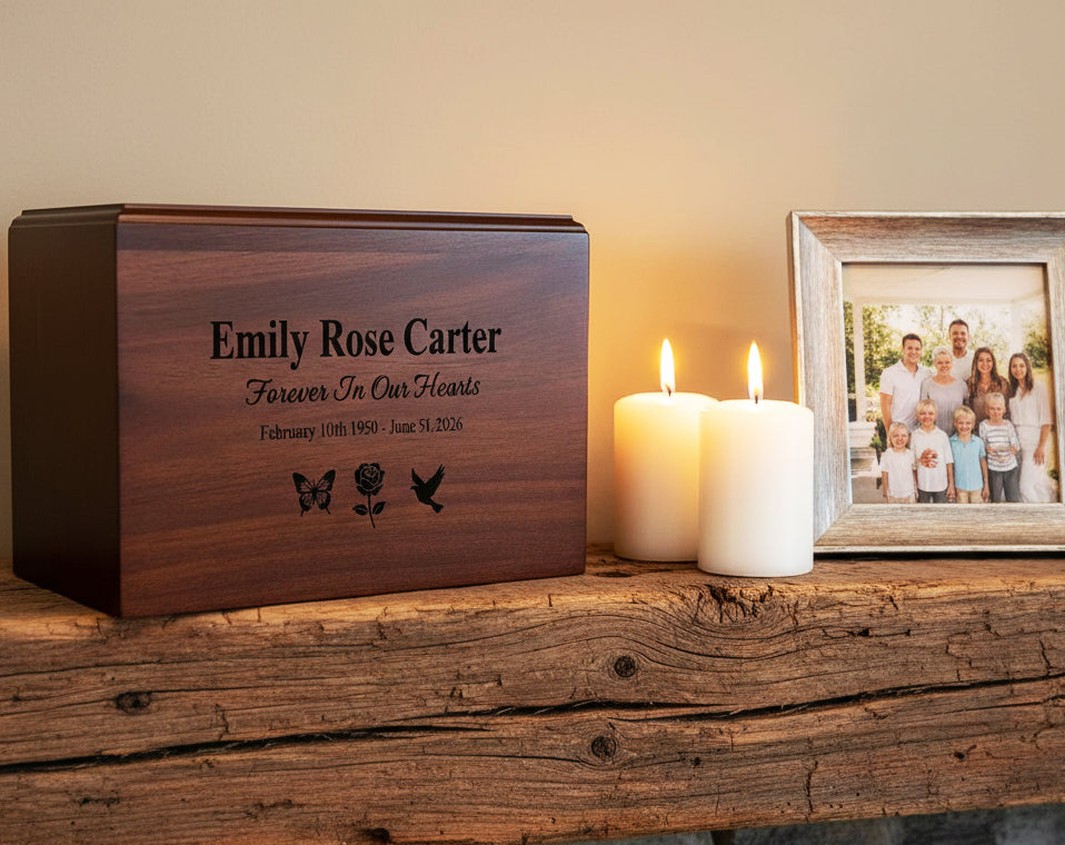 The Cedar Valley Urn: Custom Laser Engraved Wooden Cremation Urn | Made in Canada