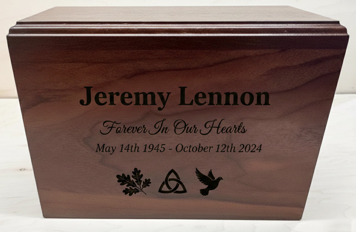 The Cedar Valley Urn: Custom Laser Engraved Wooden Cremation Urn | Made in Canada