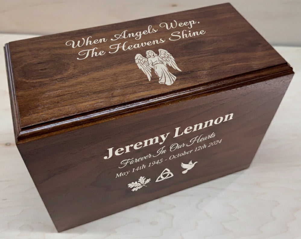 The Cedar Valley Urn: Custom Laser Engraved Wooden Cremation Urn | Made in Canada