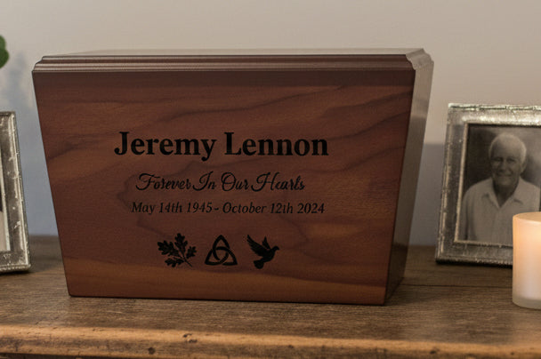 The Cedar Valley Urn: Custom Laser Engraved Wooden Cremation Urn | Made in Canada