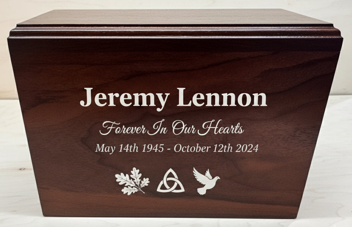 The Cedar Valley Urn: Custom Laser Engraved Wooden Cremation Urn | Made in Canada