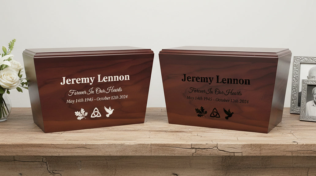 The Cedar Valley Urn: Custom Laser Engraved Wooden Cremation Urn | Made in Canada
