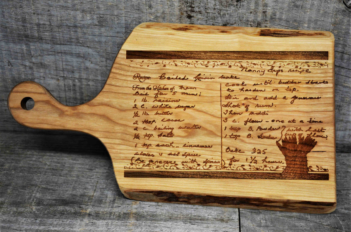 RECIPE ENGRAVED LIVE EDGE CUTTING BOARD Memories Made Custom