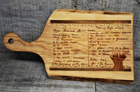 RECIPE ENGRAVED LIVE EDGE CUTTING BOARD Memories Made Custom