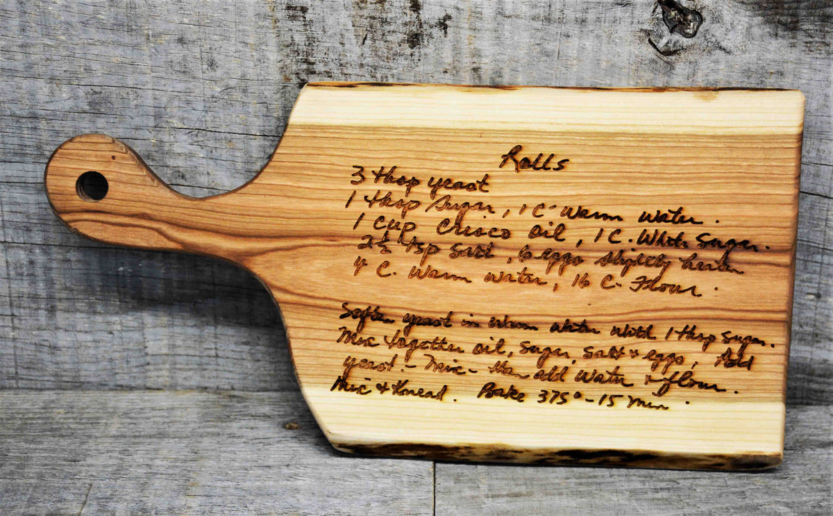 RECIPE ENGRAVED LIVE EDGE CUTTING BOARD Memories Made Custom