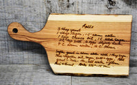 RECIPE ENGRAVED LIVE EDGE CUTTING BOARD Memories Made Custom