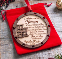 Christmas in Heaven Ornament | Custom Laser Engraved Memorial Keepsake