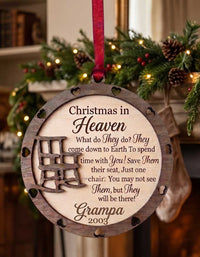 Christmas in Heaven Ornament | Custom Laser Engraved Memorial Keepsake