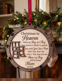 Christmas in Heaven Ornament | Custom Laser Engraved Memorial Keepsake