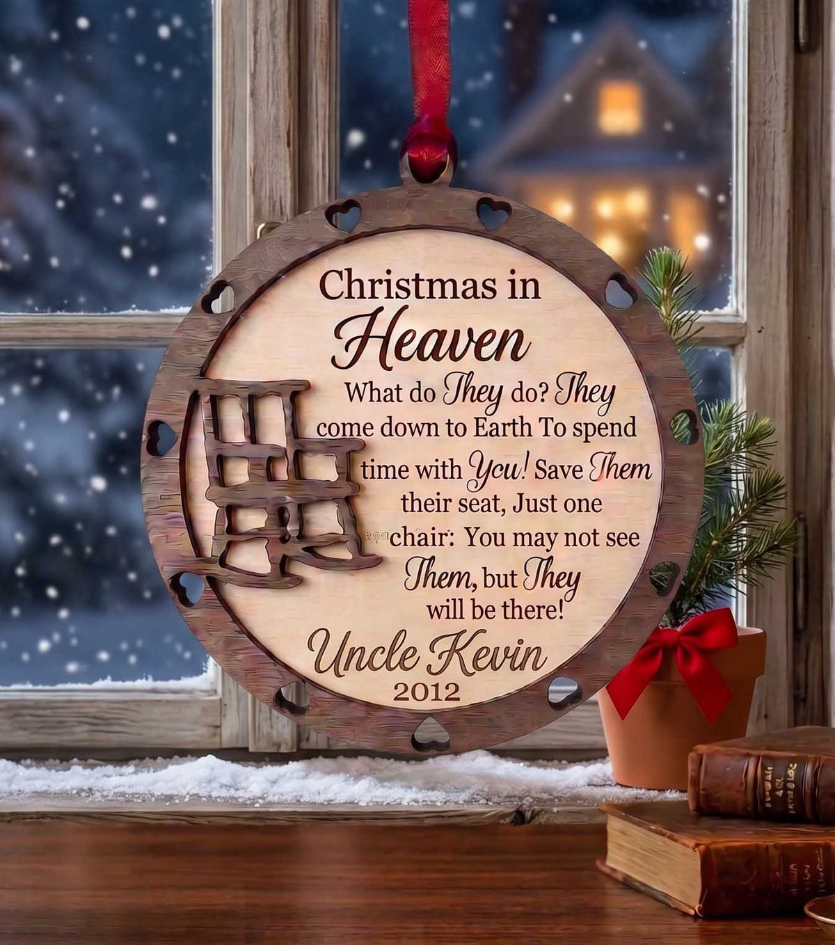 Christmas in Heaven Ornament | Custom Laser Engraved Memorial Keepsake