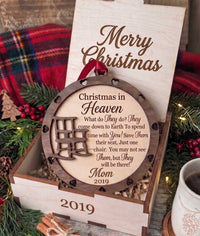 Christmas in Heaven Ornament | Custom Laser Engraved Memorial Keepsake