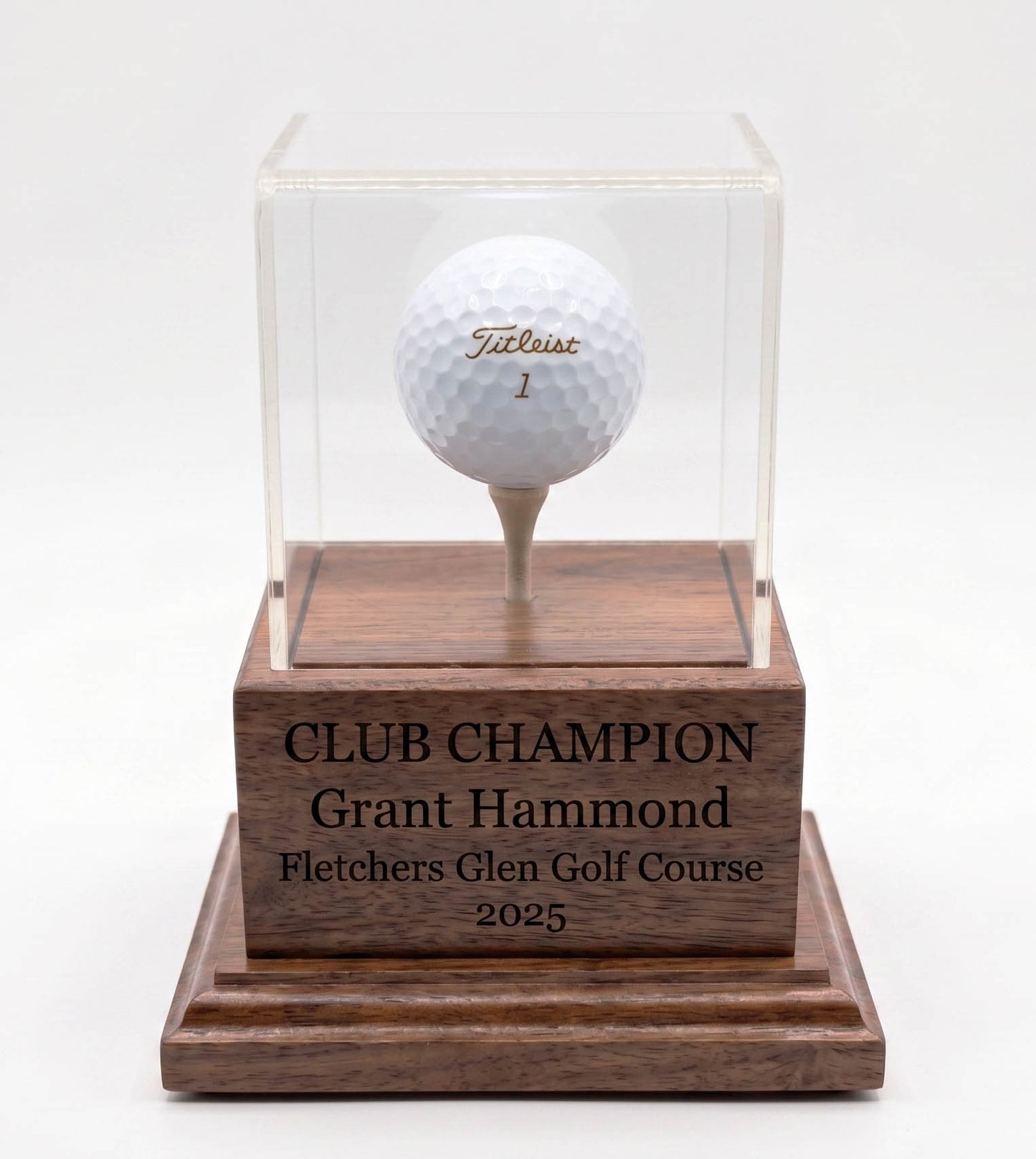 Personalized Real Wood Golf Ball Trophy Case | Made in Canada