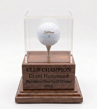 Personalized Real Wood Golf Ball Trophy Case | Made in Canada