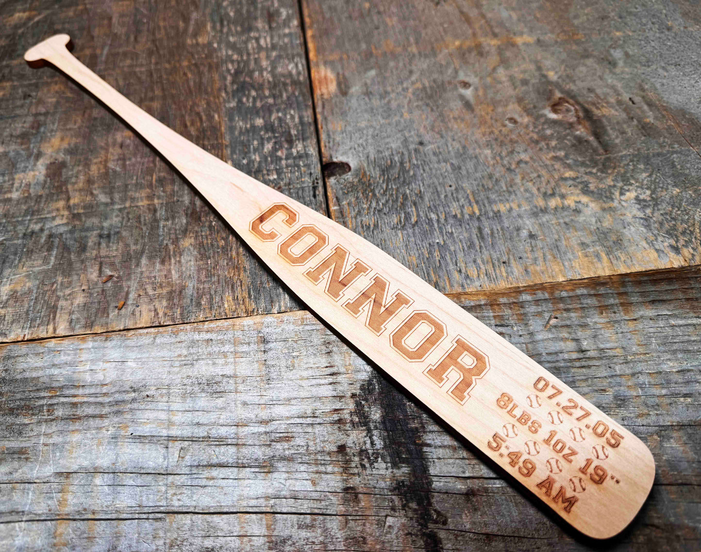 Mini Baseball Bat - Laser Cut and Engraved - Multiple Lengths Memories Made Custom