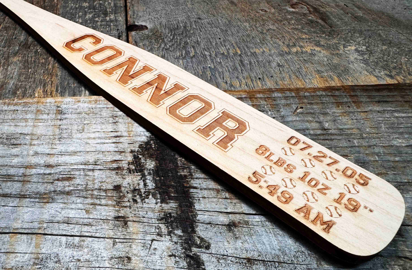 Mini Baseball Bat - Laser Cut and Engraved - Multiple Lengths Memories Made Custom