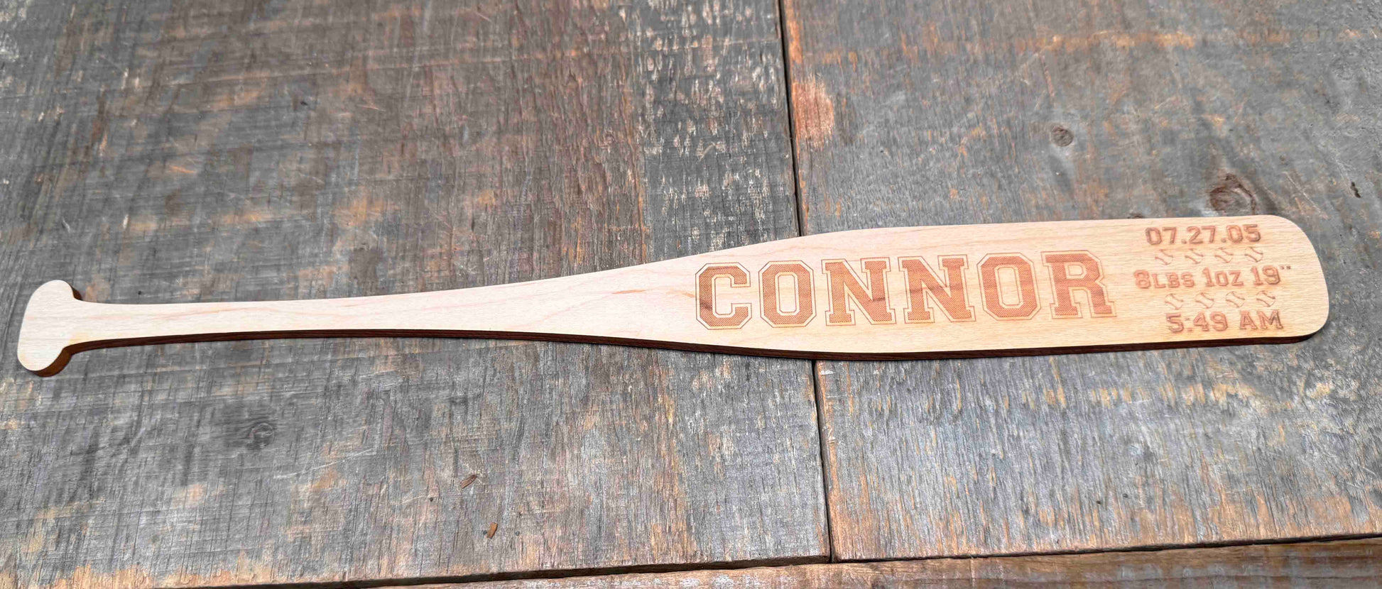 Mini Baseball Bat - Laser Cut and Engraved - Multiple Lengths Memories Made Custom