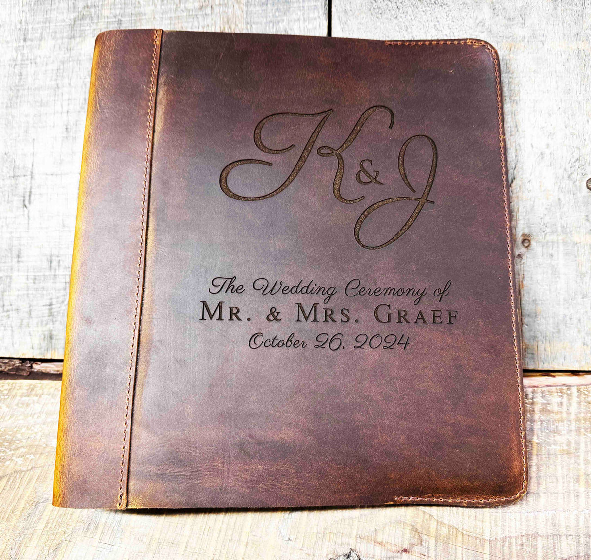 Binder Premium Leather Engraved Memories Made Custom