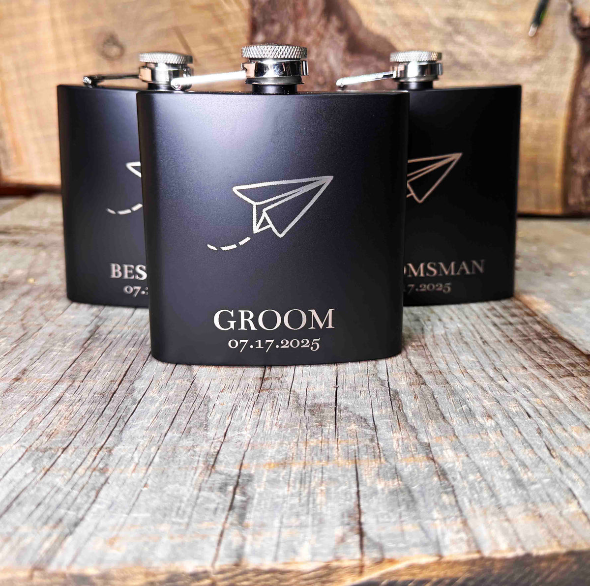 Personalized 6oz Stainless Steel Flask | Custom Engraved Groomsmen Gift