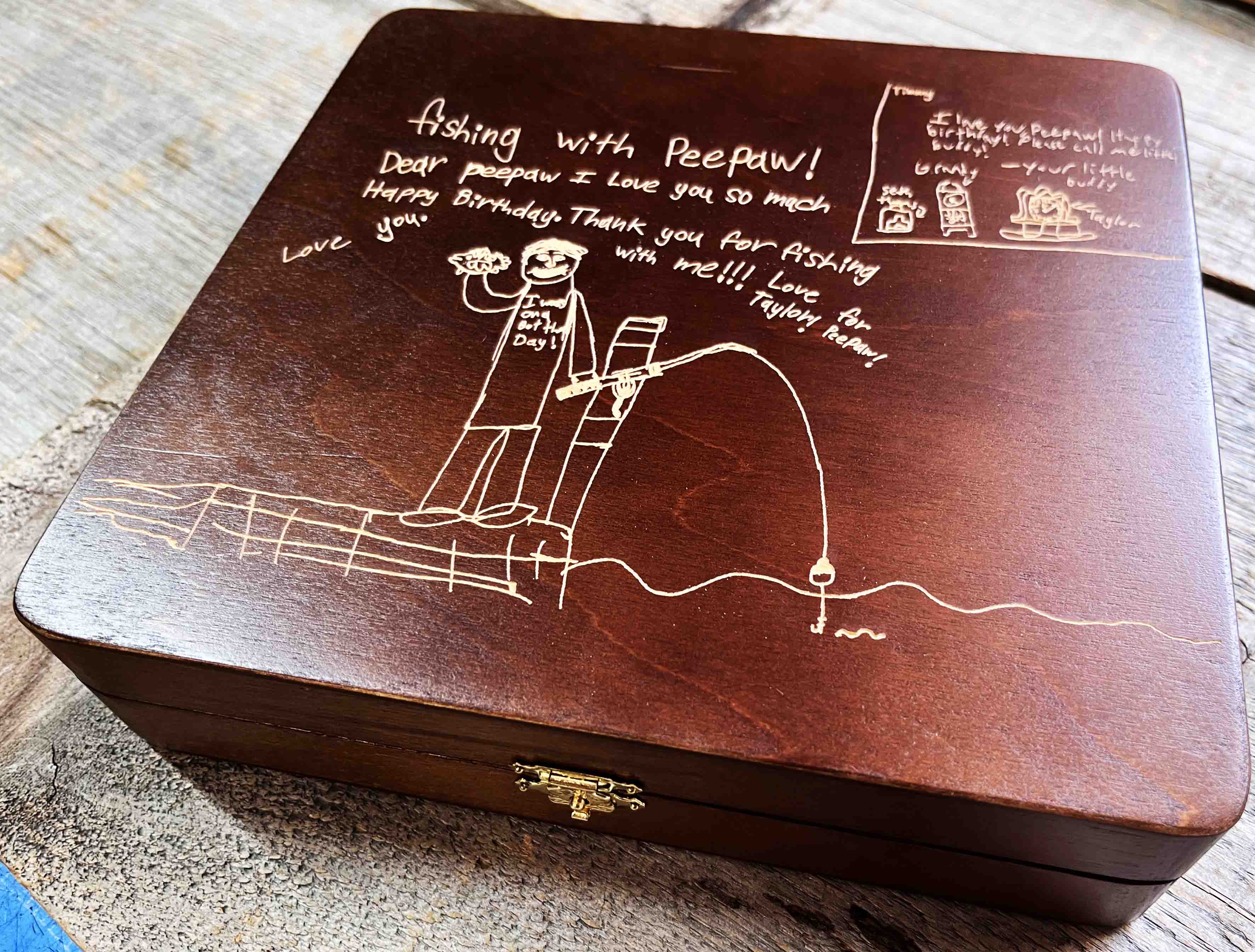 Handwriting Engraved into Premium Wooden Gift Box