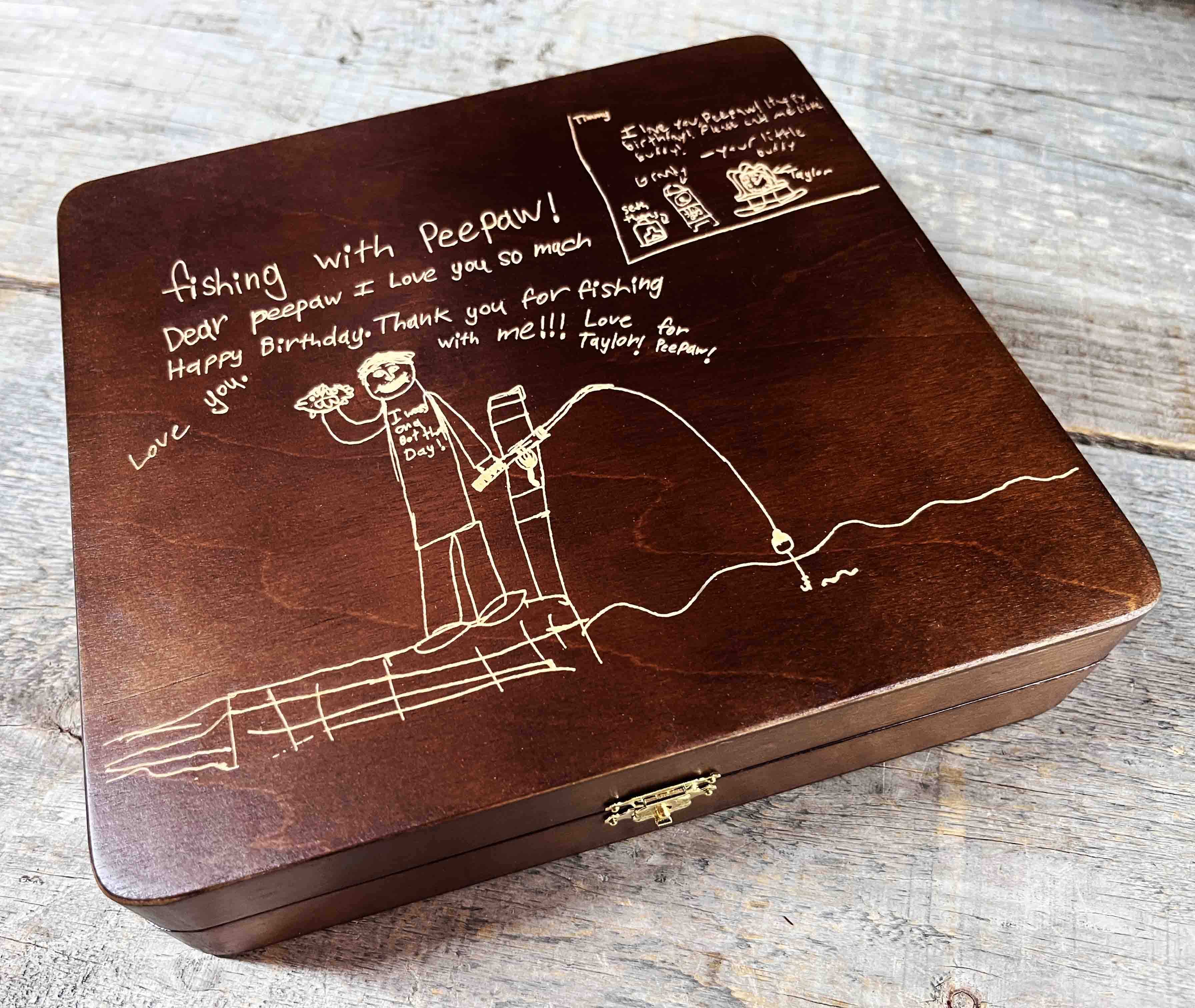 Handwriting Engraved into Premium Wooden Gift Box - Memories Made ...