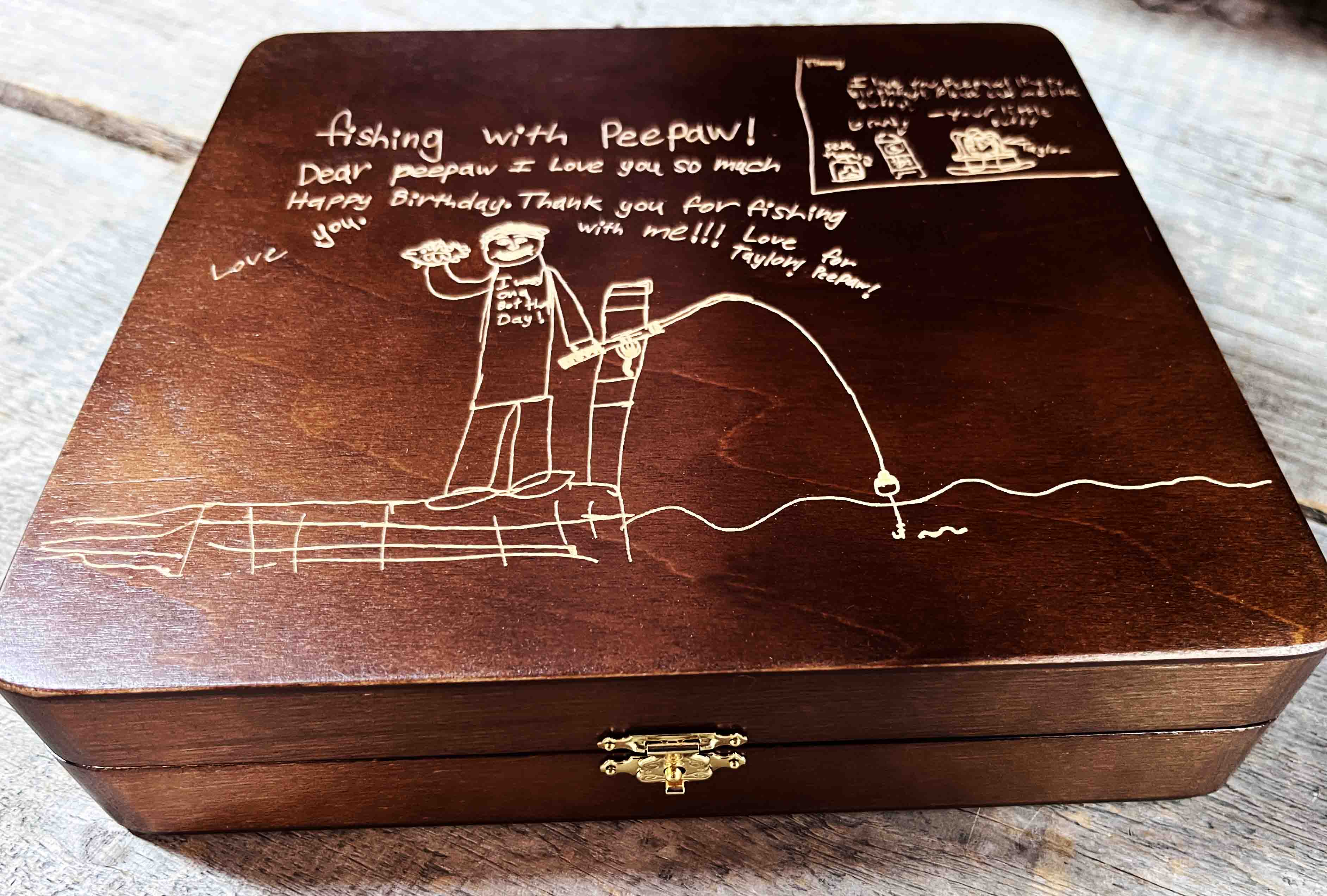 Handwriting Engraved into Premium Wooden Gift Box