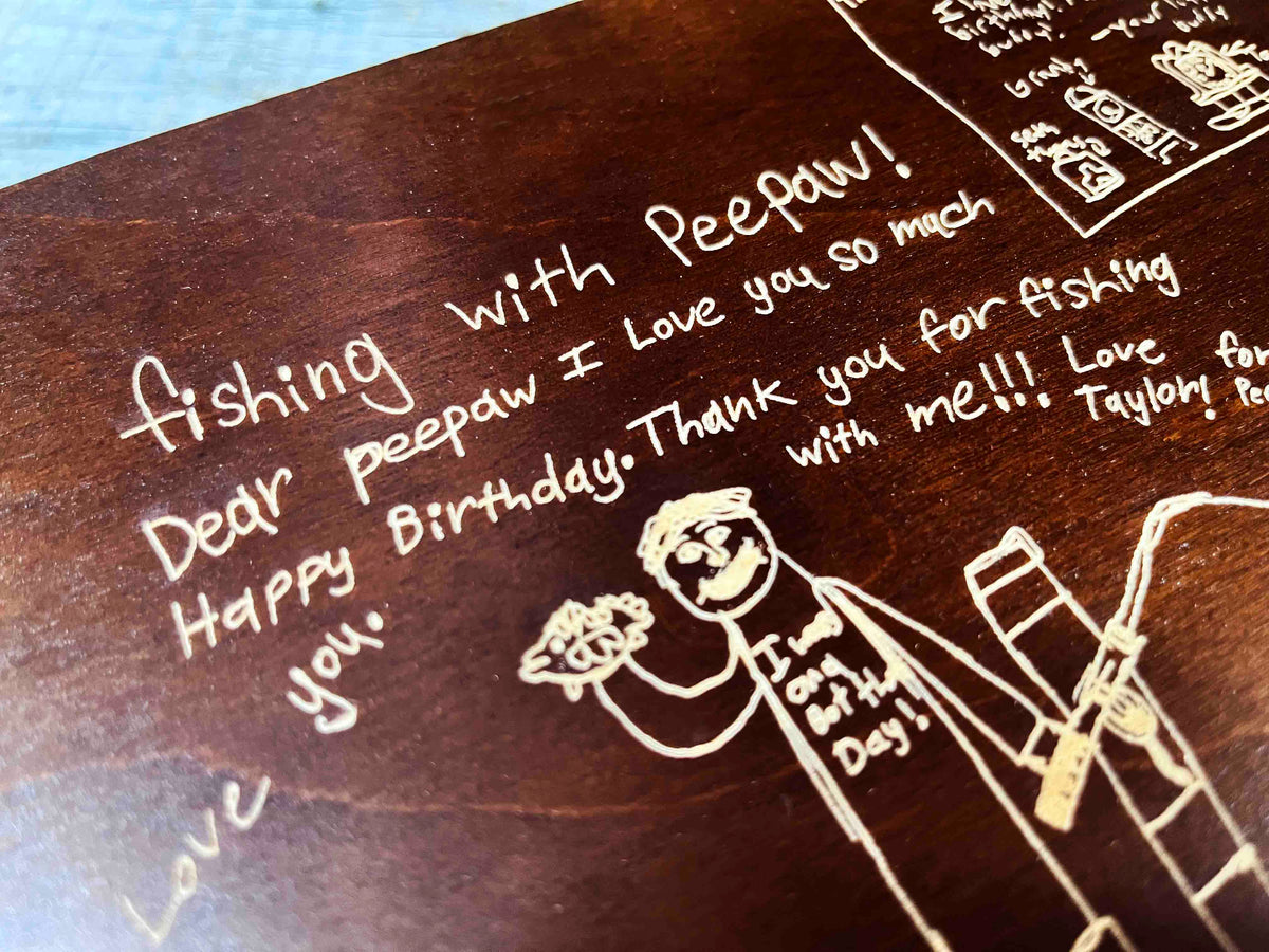 Handwriting Engraved into Premium Wooden Gift Box Memories Made Custom