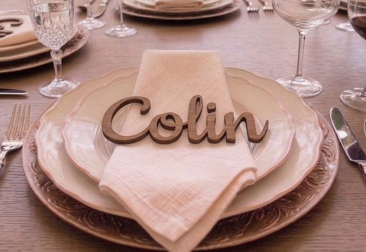 Custom Laser Cut Wooden Name Cards | Wedding Place Settings