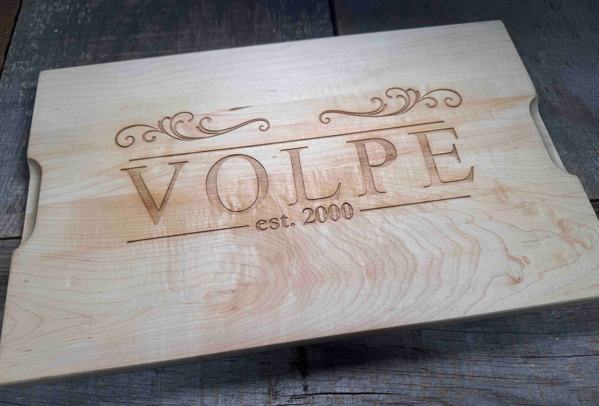 Custom Solid Maple Cutting Board Design 4 - Memories Made Custom