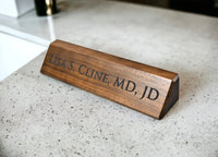 Walnut Desk Name Plate Memories Made Custom