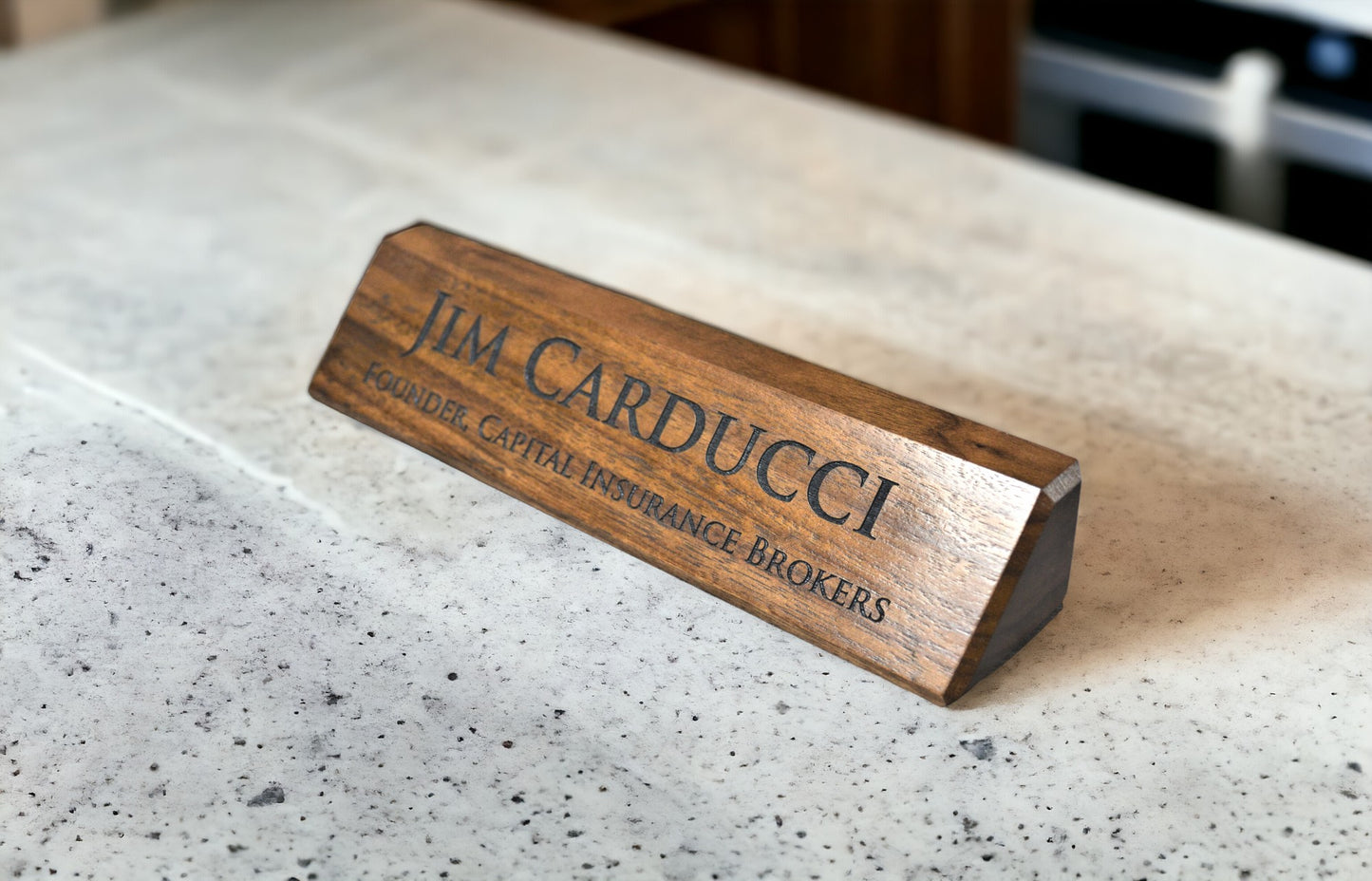 Walnut Desk Name Plate