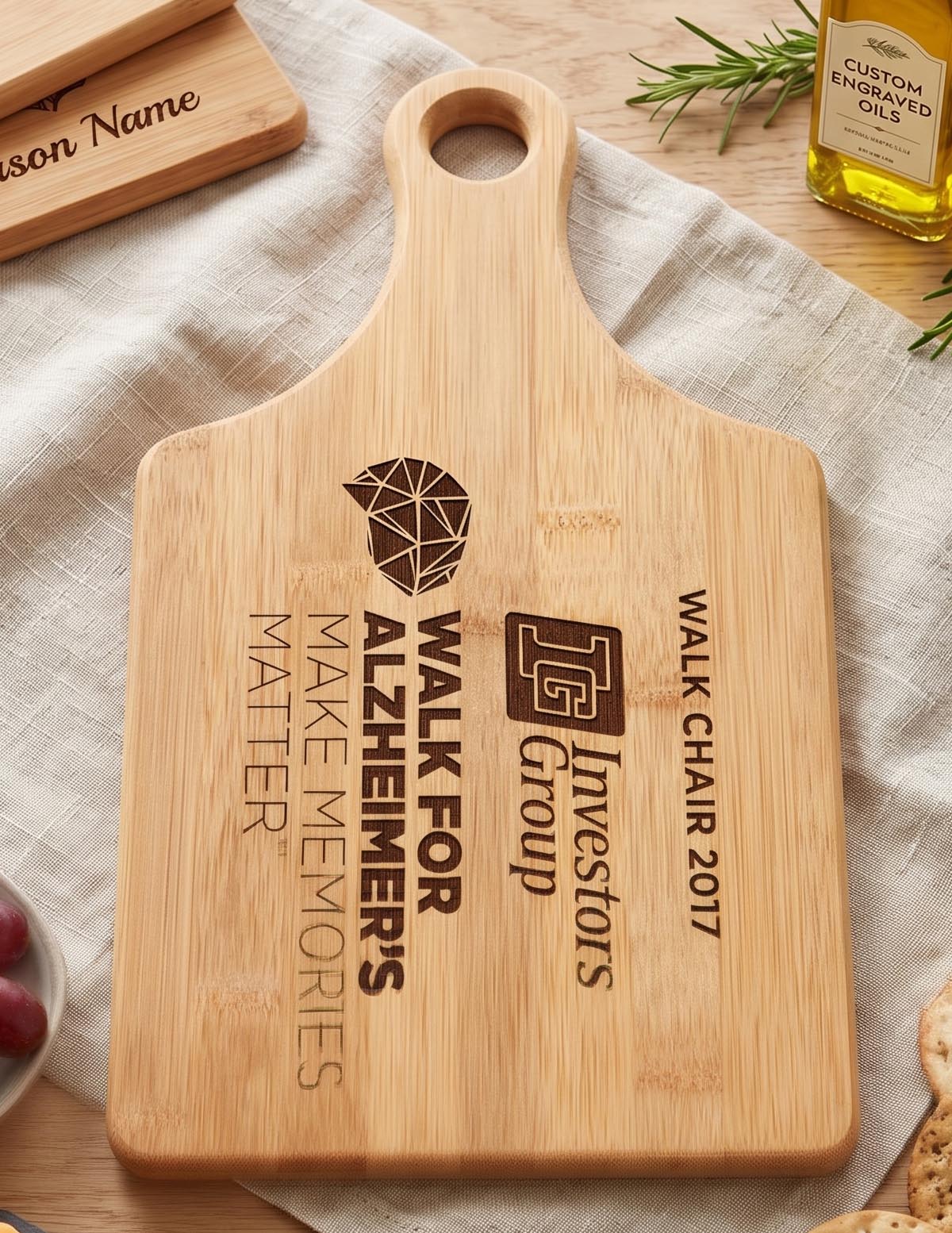 Personalized Bamboo Paddle Cutting Board