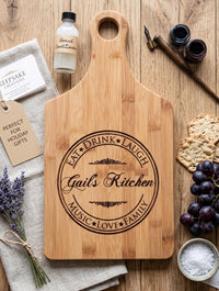 Personalized Bamboo Paddle Cutting Board