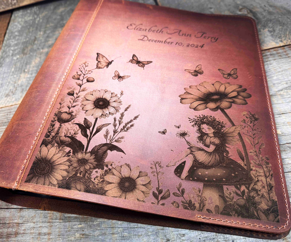 Binder Premium Leather Engraved - Memories Made Custom