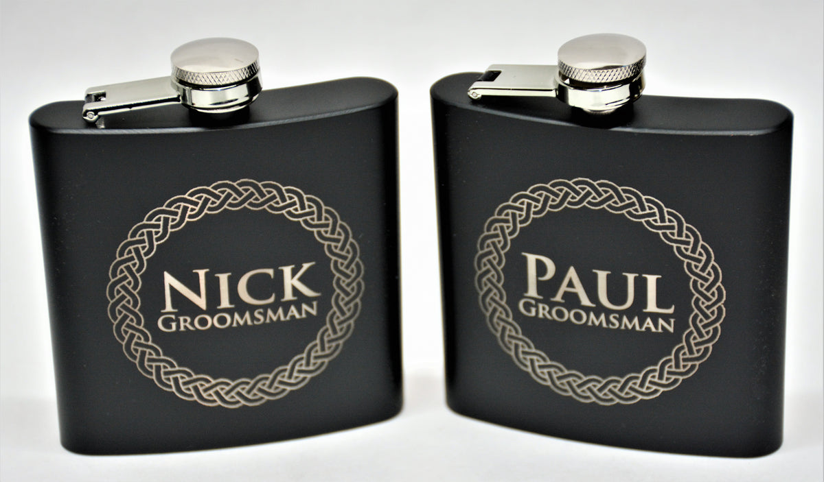 Personalized 6oz Stainless Steel Flask | Custom Engraved Groomsmen Gift