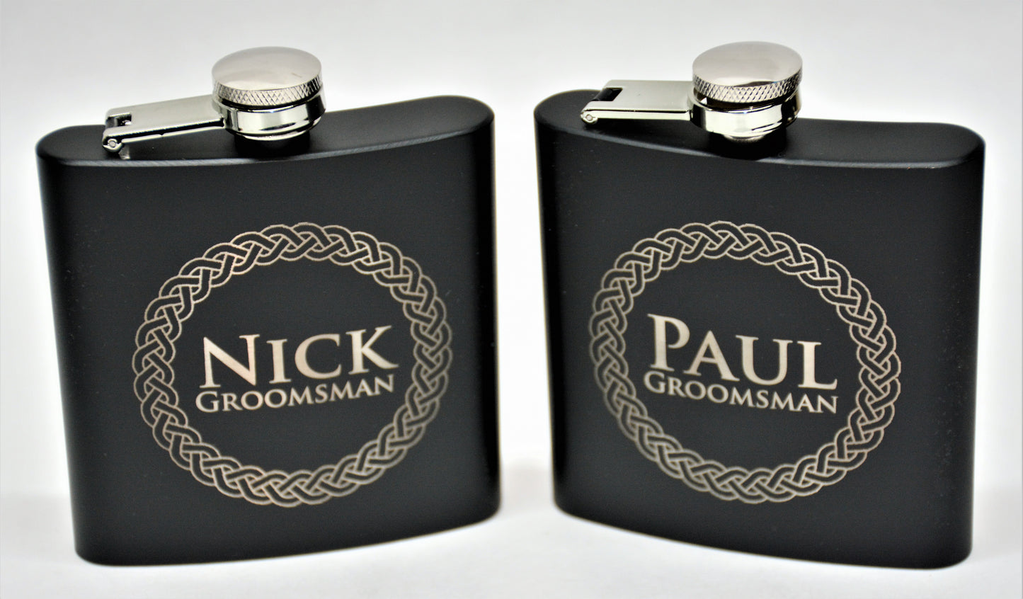 Personalized 6oz Stainless Steel Flask | Custom Engraved Groomsmen Gift