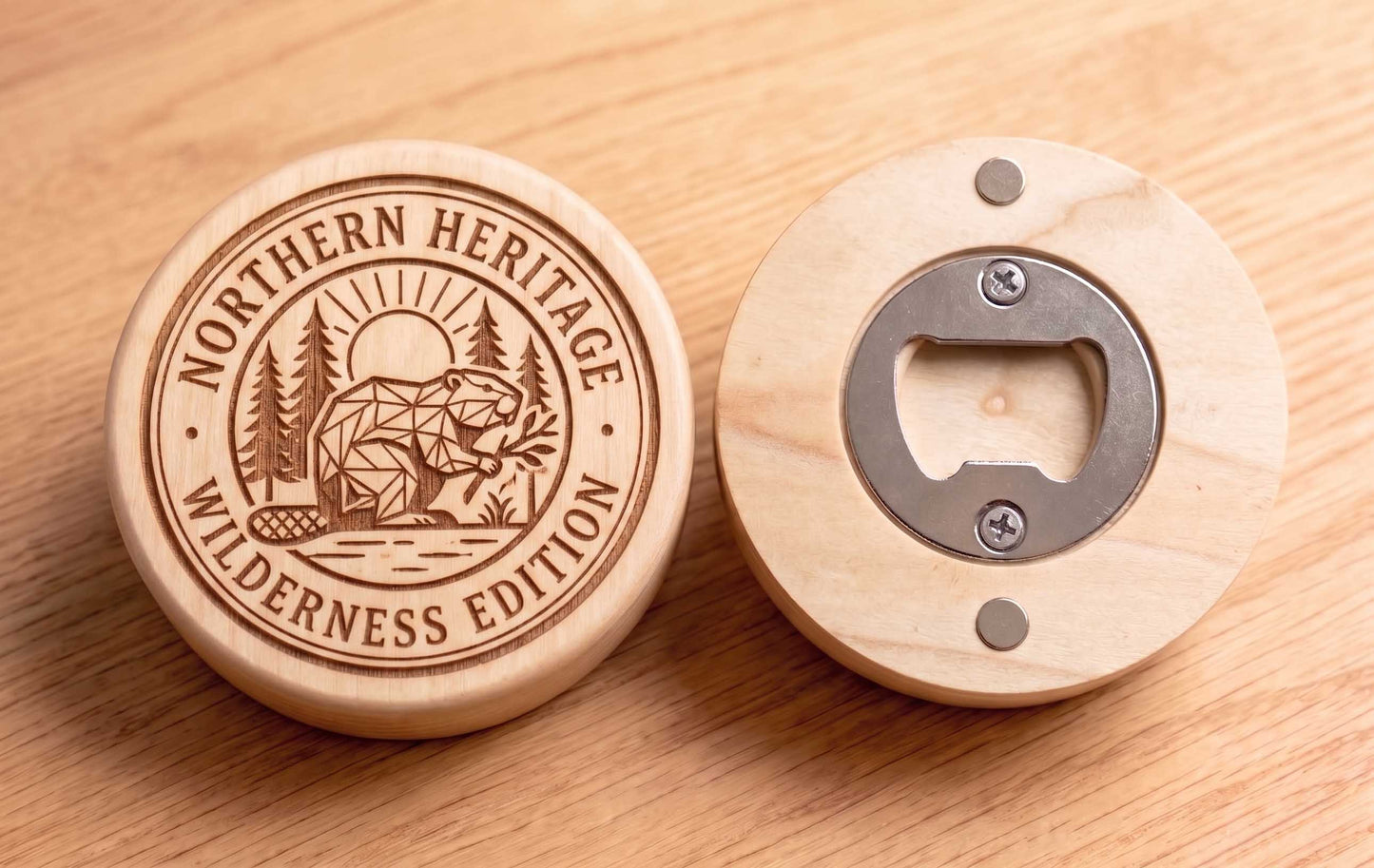 Custom Engraved Canadian Poplar Magnetic Bottle Opener