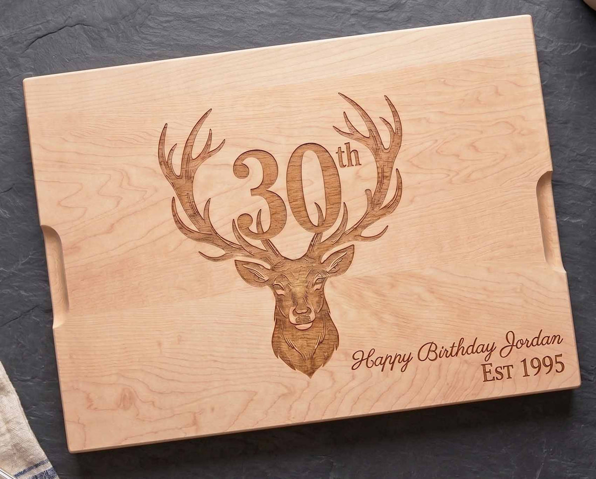 Personalized Birthday Canadian Maple Cutting Board | Deer Gift