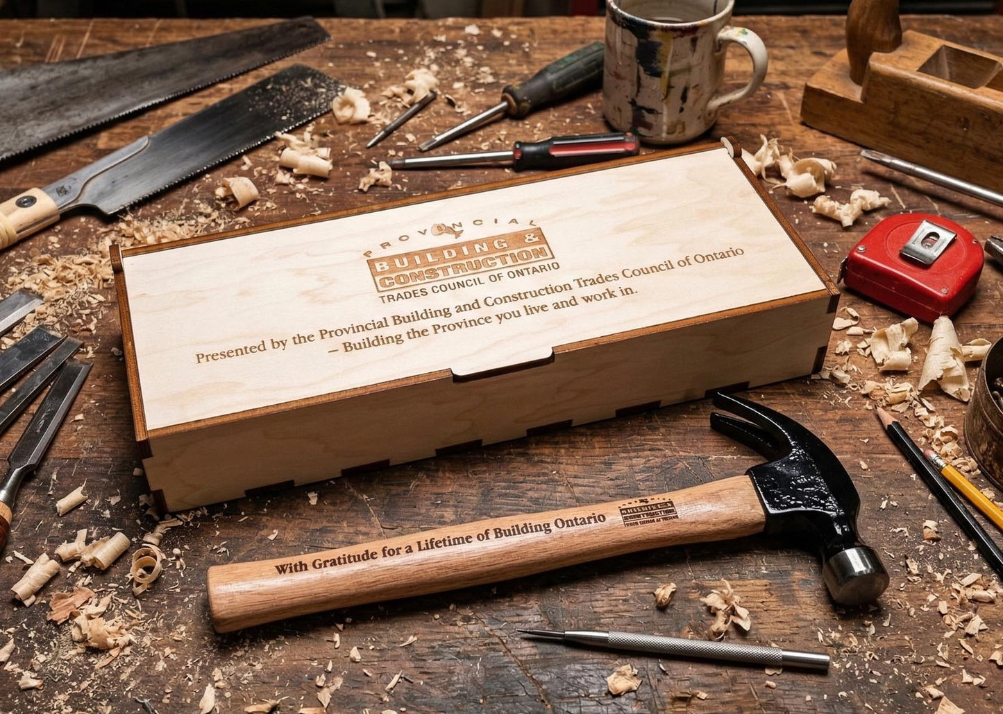 Personalized Hammer | Custom Engraved 16oz Wood Claw Hammer | Gift for Him