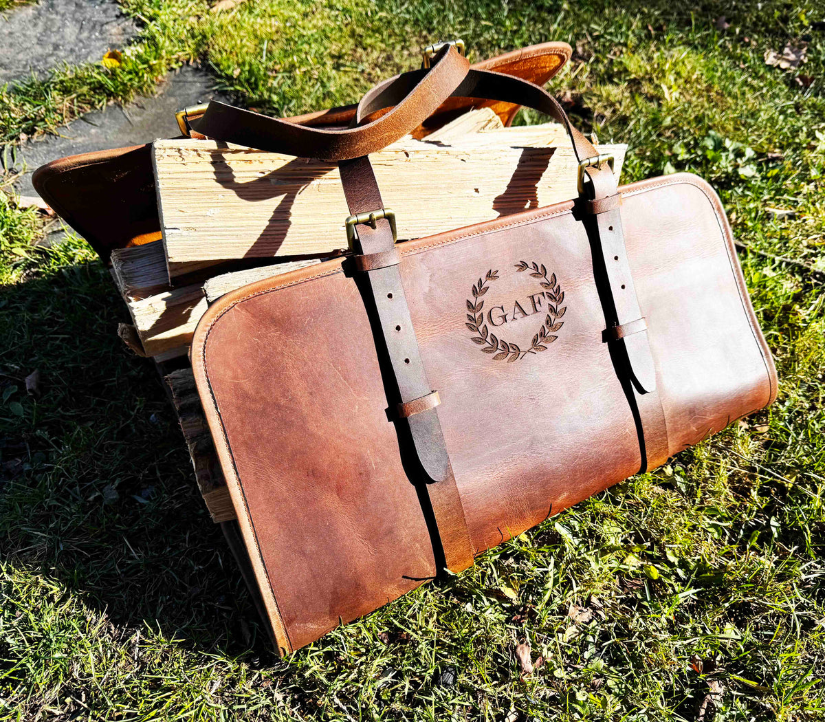 Fire Log Carrier Premium Leather Memories Made Custom